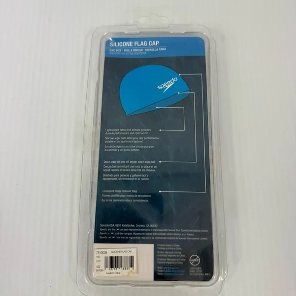 NWT Speedo Unisex Soft Silicone American Flag White Adult Swim Cap Latex Free - Picture 4 of 11